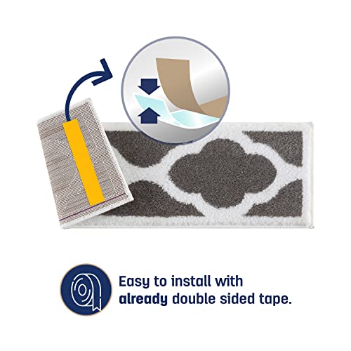 Beverly Rug Stair Treads For Wooden Steps, Stair Treads Carpet, Carpet Treads For Wood Stairs, Non Slip Stair Treads, Indoor Stair Treads With Anti-Skid Rug Tape, Trellis Grey, 9"X28", Set Of 13 #TOP3