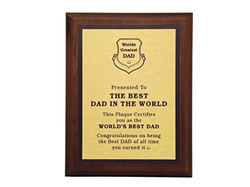 aahs!! Engraving Worlds Greatest Plaques (Best Dad in The World, Gold)