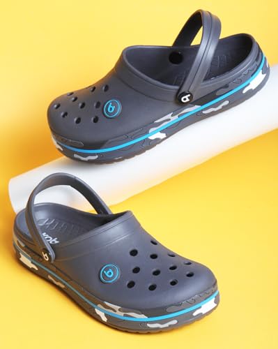 Image of KOBURG Lite Men's Super Stylish Clogs | Casual Walking Clogs | Sandals with Adjustable Back Strap for Men | Comfortable & Light Weight | Stylish & Anti-Skid | Waterproof | Gents /Boys KF-414