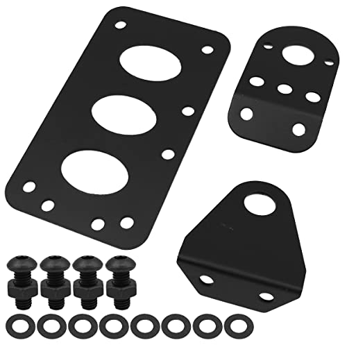 Shiwaki Support de Montage latéral Universel pour Plaque d'immatriculation de Moto - Noir