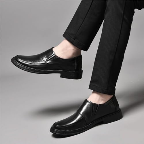 Men Leather Oxford Dress Shoes Breathable Slip On Pointed Toe Wedding Party Formal Fashion Comfortable2