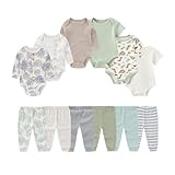 BABYSOLIS Four Seasons Baby Layette Sets 12 Pack Unisex Infant Boys Girls Pants and Long/Short Sleeve Bodysuits