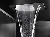  Soffione doccia rettangolare 49x36 doppia cascata AQUArelax acciaio cromato AISI304 super mirror anticalcare made in italy