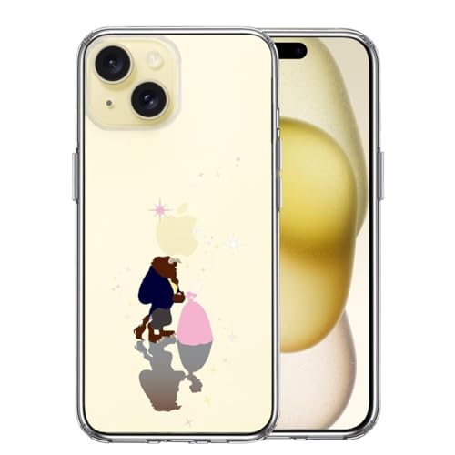 【CuVery】 iPhone15用 側面 TPU 背面 ポリカーボネイト ハイブリッド クリア 透明 ケース ファンタジー系 ディズニーモチーフ ディズニーモチーフ 美女と野獣
