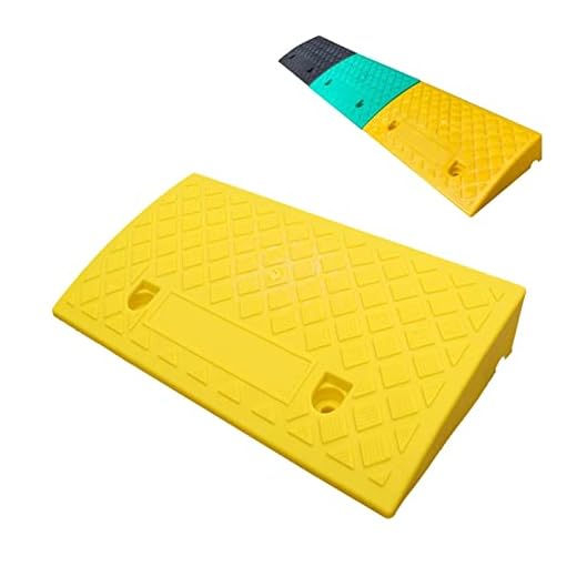 Portable Plastic Curb Ramps for DrivewayHeavyDuty Yellow Ramps for Cars Trucks Scooters Bikes Motorcycles & Wheelchairs50x27x13cm Mobility Solution