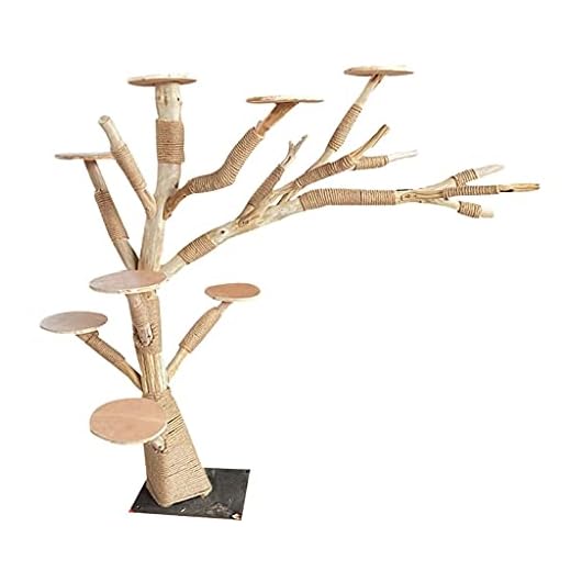 Rascador Árbol para Gato Cat Torre de Gato Sólido Torre de Tronco Tronco de árbol Cat Marco de Escalada No-Palo Cat Tree con 8 Discos Plataforma de Salto Pet Cable Juguete Torre para Gatos (Color : W