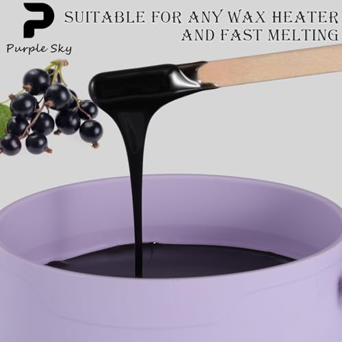 Image of PURPLESKY 5lbs Hard Wax Beads Bulk, Professional Hair Removal Wax Kit for Coarse Hair & Sensitive Skin, Low Temperature, Microwavable, Painless Brazilian, Bikini, Face, Leg, Body Home Use, Black