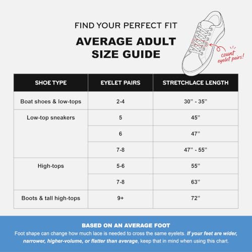 Image of THE ORIGINAL STRETCHLACE Flat Elastic Stretch Shoelaces for Sneakers
