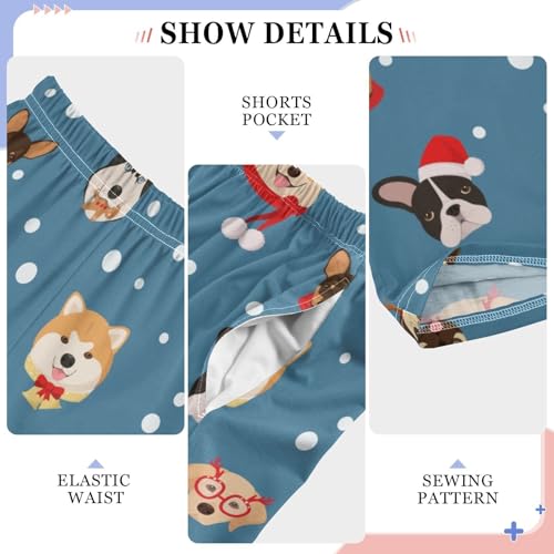 Boys' Pants Christmas Dogs Dark Cartoon Long Bottoms Jogger Pants Elastic Waist Trousers with Pockets S-XL4