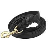 Nordkawa Leather Dog Leash 6Ft x 3/4"- Braided Leather Leash for Dogs, Heavy Duty Dog Leashes with R
