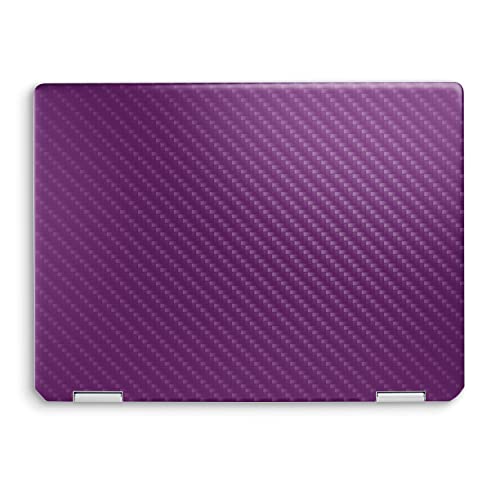 Image of MightySkins Carbon Fiber Skin Compatible with HP Spectre x360 14 inch (2022) Full Wrap Kit - Solid Purple | Protective, Durable Textured Carbon Fiber Finish | Easy to Apply | Made in The USA