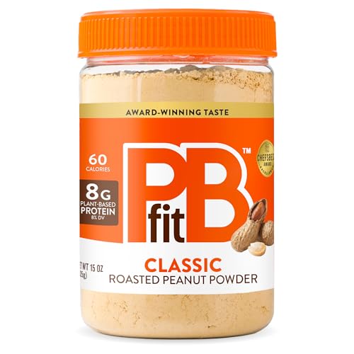 PBfit 15 Ounce Classic Peanut Butter Powder, Powdered Peanut Butter Spread From Real Roasted...