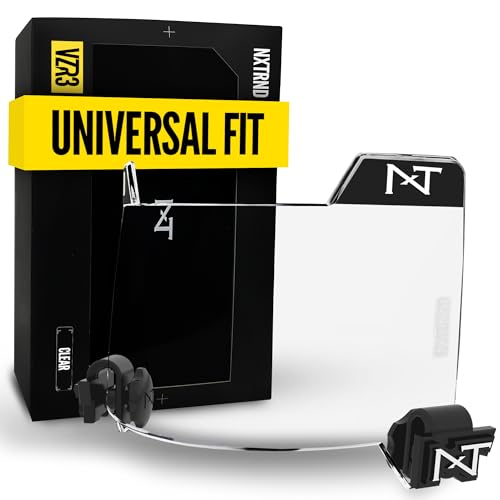 Nxtrnd VZR3 Football Visor, Curved Lens Technology, Fits Adult & Youth Football Helmets (Clear)