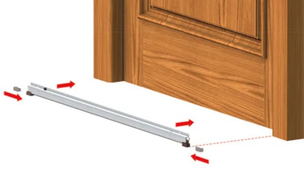 Paraspifferi COMAX sovrapposto per porte in legno colore NERO regolabile COMAGLIO Modello 1450123EL lunghezza regolabile da un minimo di cm.103 ad un massimo di cm.123