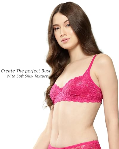 Image of LEADING LADY Women Bra | Non Padded | Non Wired | Full Coverage | T-Shirt Bra | Lace Style Adjustable Straps | Every Day Bra