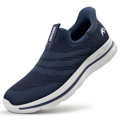 ODCKOI Slip On Sneaker Herren atmungsaktiv leichtgewichtig und bequem, für Freizeit, Walking, Jogging und Alltag,Minimalistisches ohne Schnürsenkel mit Mesh Outdoor Sportschuhe-SHLAN-45