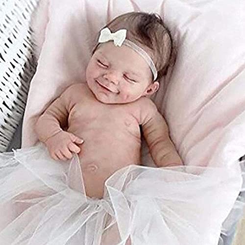 MWKL Reborn Babypuppe realistische Babypuppen 55cm Reborn Mädchen Weicher Körper Netter Smiley Neugeborenes Mädchen…
