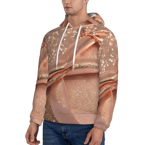 Sweat à capuche homme doux chaud léger pull or rose