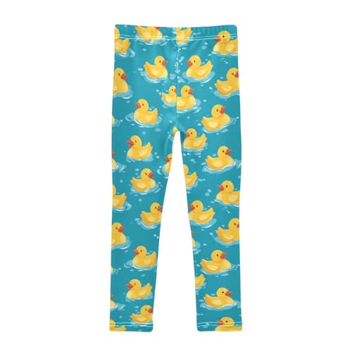 Cute Cartoon Yellow Ducks Girls Leggings Kids Yoga Pants Dance Active Tights 4T2