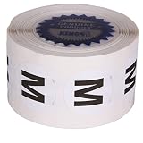 Clothing Size Stickers by Kenco - 0.875" Adhesive Apparel Circle Size Stickers - 2,500 Stickers Tota