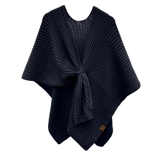 HGps8w Women's Elegant Shawl Wrap - Cross Front Poncho Cape - Wrap Topper Knitted Cardigans Sweater Shawls