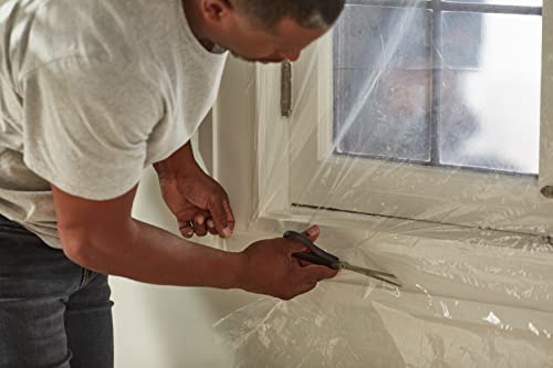 Image of Duck MAX Strength Window Insulation Kit, Winter Window Seal Kit Fits up to 5 Windows, Heavy Duty Shrink Film Cuts to Size for Easy Indoor Installation, Window Tape Included,62 in. x 210 in., Clear