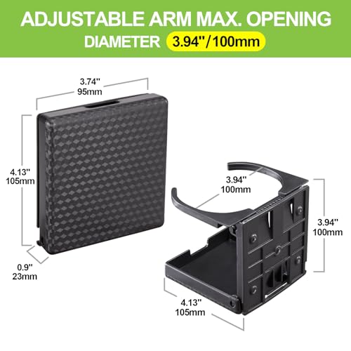 Spurtar 2pcs Car Cup Holder Fit Most Size Mugs Water Bottle Drink 60-100MM/2.36-3.94INCH Adjustable Folding Wall Car Desk Cup Holder for Trucks, RVs, Vans, Boats, Campers, Caravans - Image 3