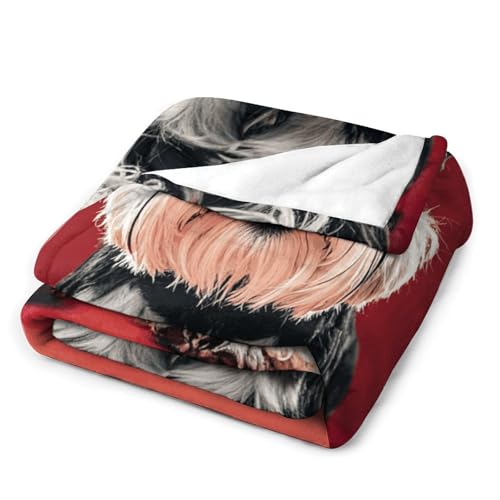 Couverture flanelle légère imprimé schnauzer plaid canapé - 4