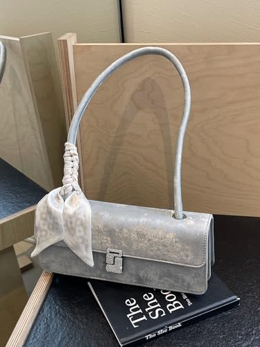 Women's Sparkly Rhinestone Shoulder Handbag Flap Zipper Elegant Small Underarm Purses2