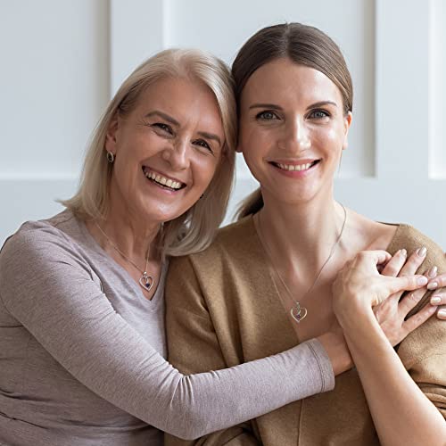 Birthstone Necklace For Women Girls, S925 Sterling Silver Jewelry April Birthstone Necklaces For Girls Heart Necklaces For Women Cubic Zirconia Jewelry For Women Girls Mom Birthday Gifts For Women #TOP1