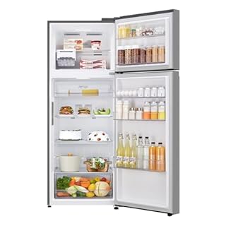 LG GTBV44PYBKD Réfrigérateur double portes 70 cm Classe E 461L Connectivité WiFi avec application Thinq connexions plates, technologie de refroidissement porte et linéaire, écran externe, compresseur