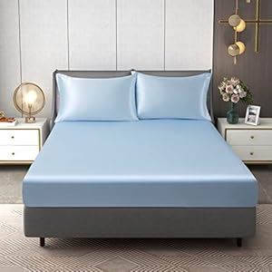 Twin Size Satin Fitted Sheet, Silky...