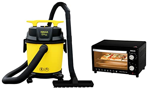Image of Inalsa Vacuum Cleaner Wet and Dry Micro WD10-1000W with 3in1 Multifunction | 14KPA Suction MasterChef 10BK Oven Toaster Griller with Temperature Selection 800 W