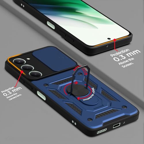 Image of AIBEX Back Cover for Redmi 15 5G | D10 Tough Armor Case | Sliding Camera Shield | 360 Protection | Kickstand Ring Holder | Military-Grade Bumper Case