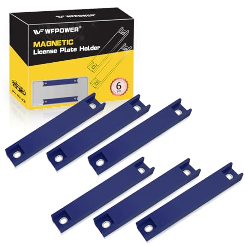 WFPOWER 6 Pack Magnetic License Plate Holder Blue Temp Tag Holder for Car Dealer License Plates on Test Drives Magnet License Plate Holder License Plate Magnetic Mount License Plate Magnet for 4x4