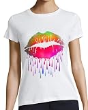 tostadora T-Shirt à Manches Courtes Lèvres comme Le Sucre pour Femmes - Blanc XXL - ref. 1721017-P