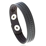 Style : tendance 1 bracelet en cuir pour femme avec bouton flèche réglable de 18 à 20 cm, Pierre
