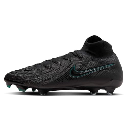 Nike Phantom Luna 2 Elite FG High-Top Soccer Cleats (FJ2572-002, Black/Deep Jungle/Black) Size 9.5