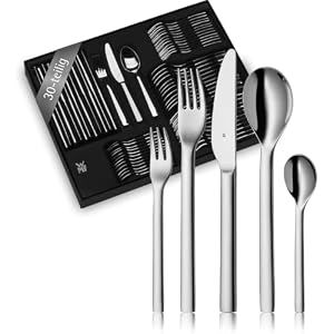 WMF Habitum Edelstahl Besteck Set 6 Personen, Essbesteck Set 30 teilig, Monobloc-Messer, Cromargan Edelstahl poliert, glänzend, spülmaschinenfest