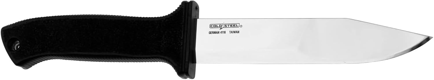 Cold Steel Peace Maker II Compact Lightweight 5.5" Fixed Blade 4116 Stainless Steel Clip Point Tactical Outdoor Hunting Knife, 4.75" Kray-Ex Handle, Ambidextrous Secure-Ex Sheath w/Belt Clip