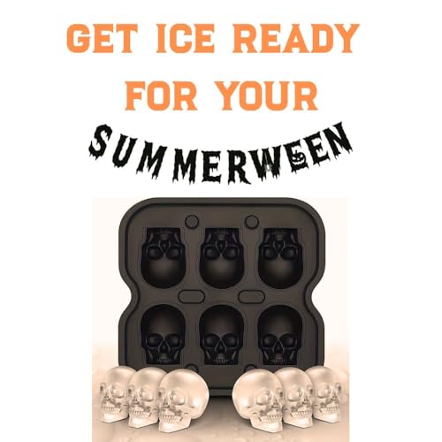 Molde de silicona para cubitos de hielo calavera 6 cavidades miniatura 3