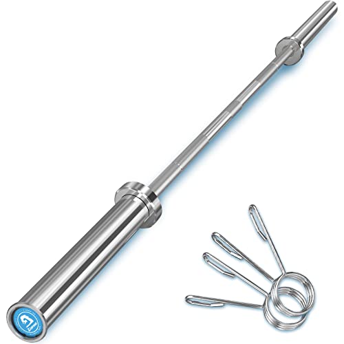 DISPANK Olympic Bar 7-Foot Solid Chrome Barbell Bar(1000 lbs Weight Capacity) for Weights Lifting Power Lifting (2-inch)