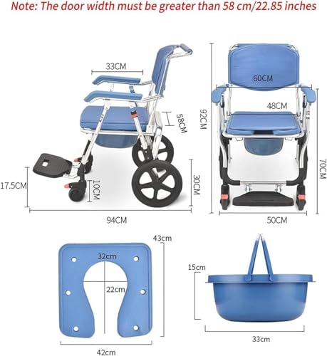 Chaise de douche à roulettes pliable contre le risque de chute