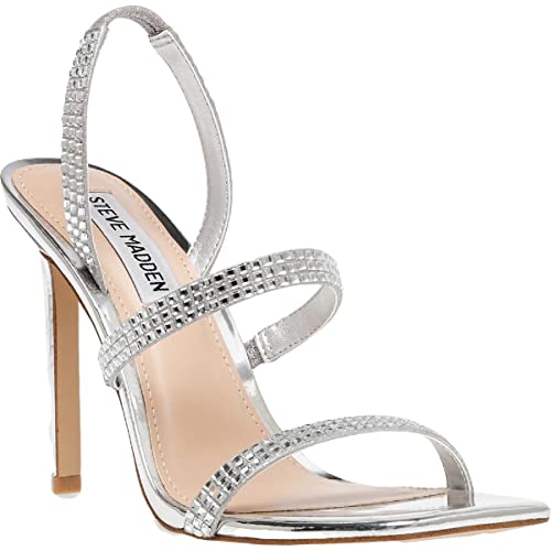 Steve Madden Women's Gracey Heeled Sandal, Rhinestone, 10