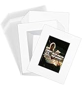 AUEAR, 10 Pack White 8x10 Picture Mat Sets for 5x7 Photo/Print with White Core Bevel Cut Matte Ki...