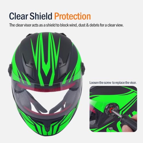 Image of Kids Motorcycle Helmet Full Face DOT Approved | Lightweight Child ATV Electric Dirt Bike Go-Kart Quad 4-Wheeler Mini Motorcycle Street Racing Helmet for Boy Girl Age 5-10