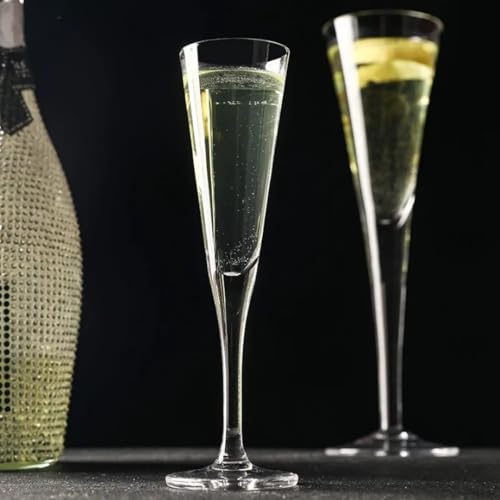 Image of PrimeWorld Classic Long Stem Wine Glasses Set of 6 - 180ml | Crystal Champagne & Wine Glassware for Parties, Dining & Celebrations