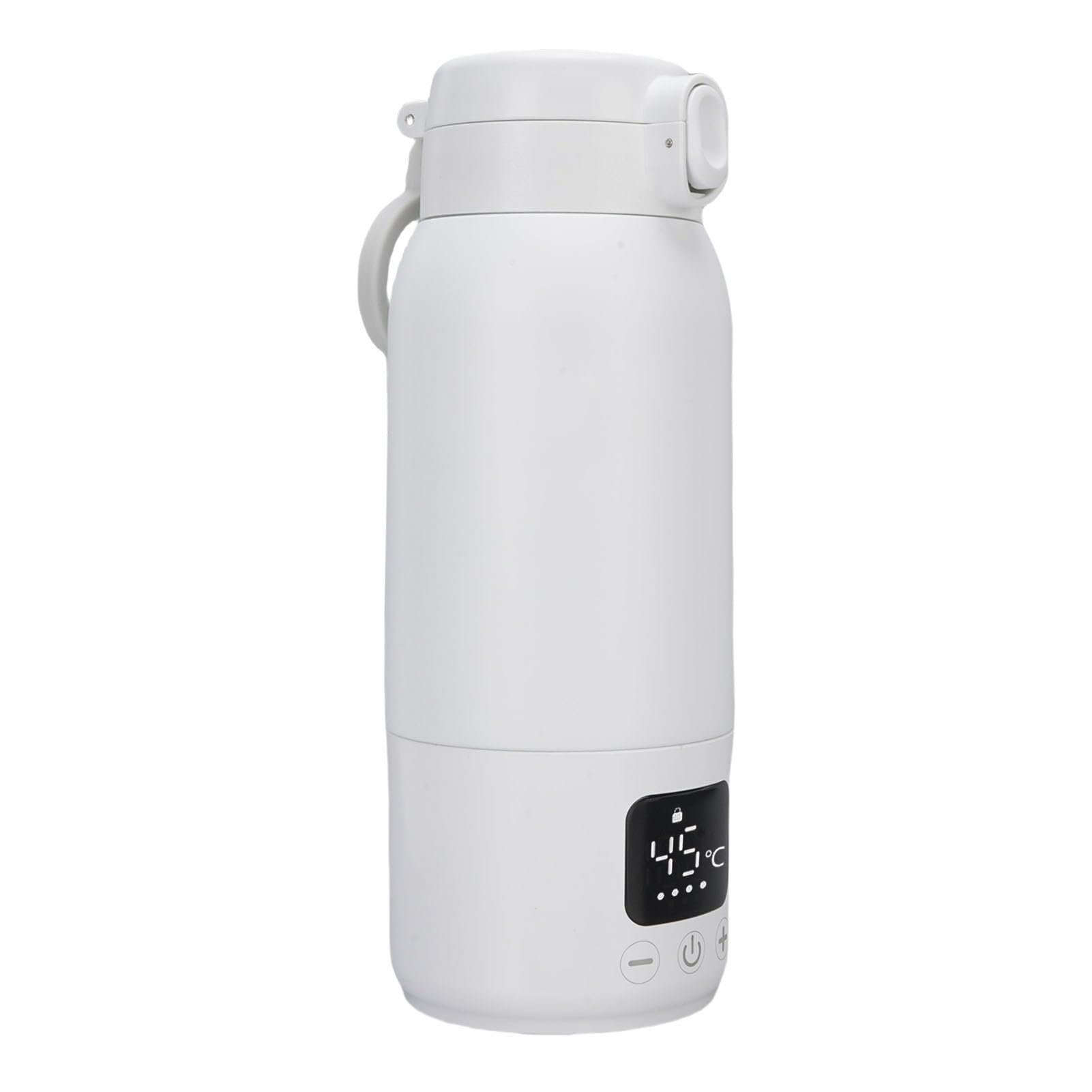 Walfront Calentador de Biberones Portátil, Calentador de Leche de Acero Inoxidable 316 con Capacidad de 500 Ml, Control de Temperatura de Calentamiento 360, a Prueba de Agua IPX6, Recargable por USB