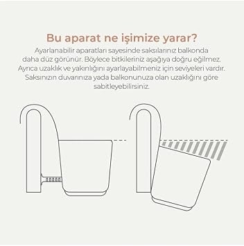 KRS-249 Plastik Pera Askılı Balkon Saksı 3.2 Lt Krem 5 Adet
