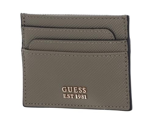 Porte-cartes GUESS Laurel petit portefeuille femme rigide couleur vert sauge taupe